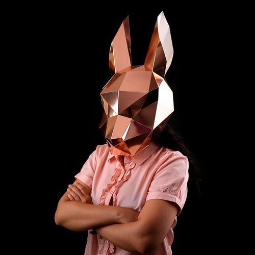 Bunny Rabbit Mask - Rose Gold - PAPERCRAFT WORLD