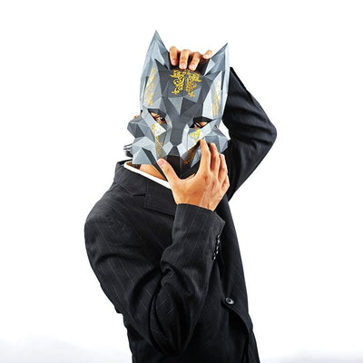 Futuristic Fox Mask - Black - PAPERCRAFT WORLD