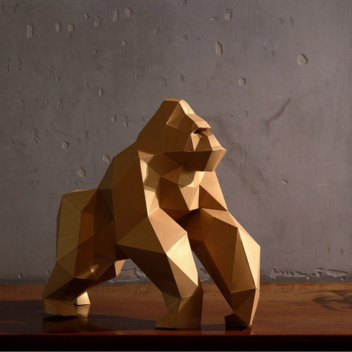 Gorilla 3D Model - Gold Limited Edition - PAPERCRAFT WORLD