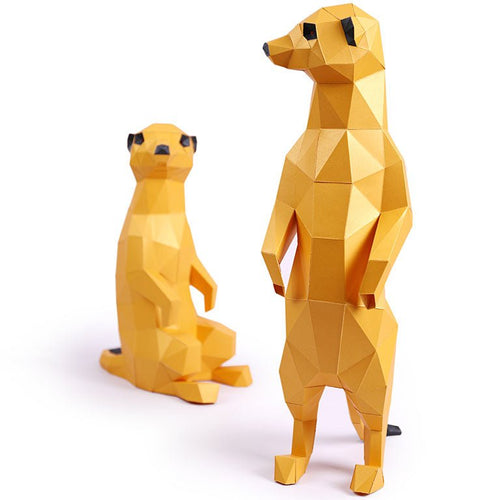 Meerkats 3D Paper Model - PAPERCRAFT WORLD