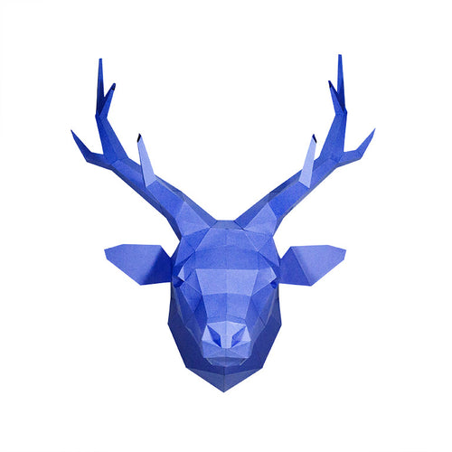 Deer Head Wall Art - Blue Limited Edition