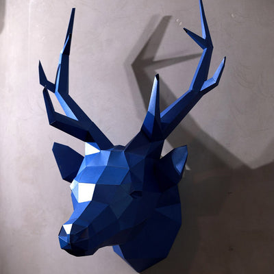 Deer Head Wall Art - Blue Limited Edition