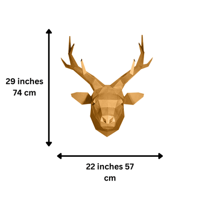 Golden Deer Head Wall Decor (DIY Papercraft)
